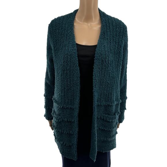 Barefoot Dreams Teal CozyChic Boardwalk Cardigan Sweater - Picture 5 of 12